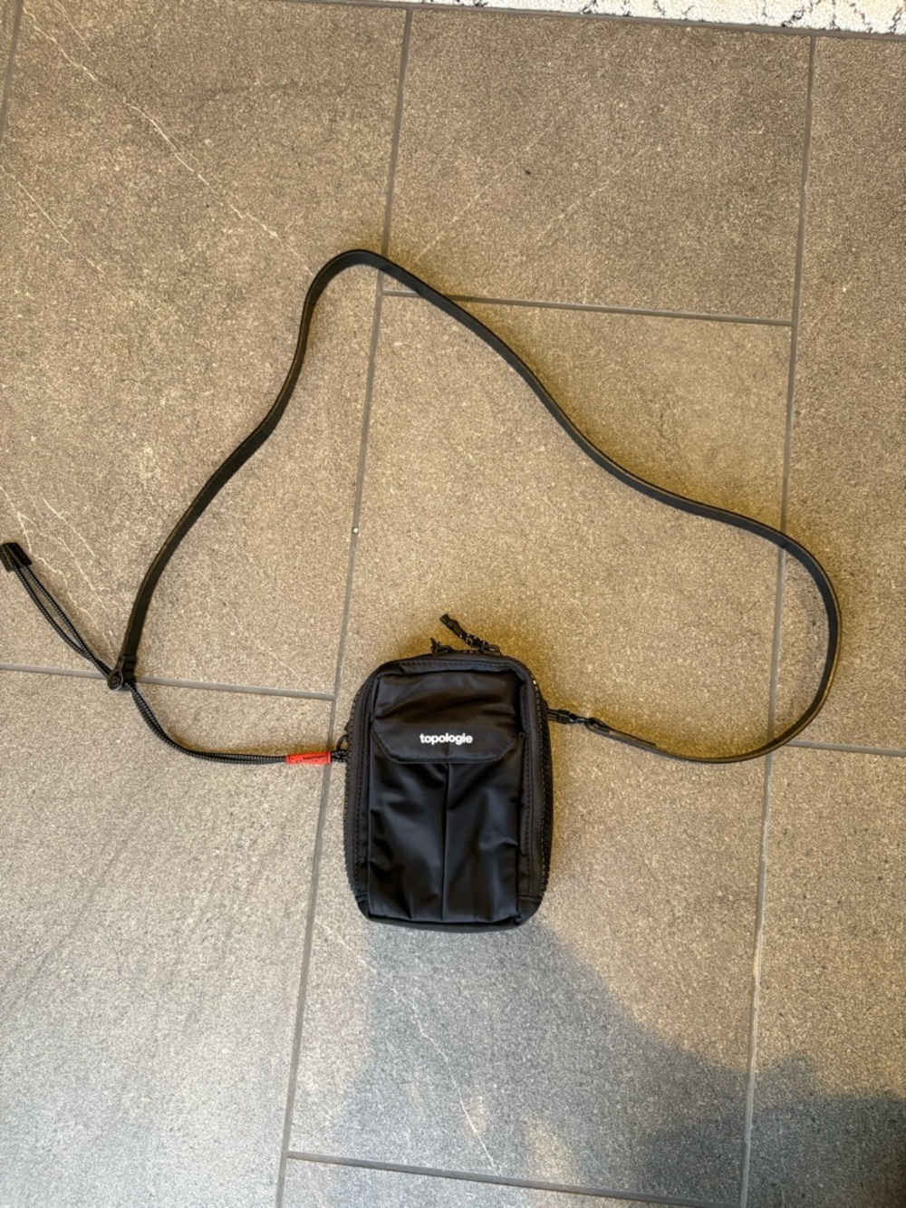 Topologie Black Compact Messenger Crossbody Pouch